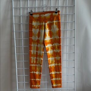 Brasil Women’s Super Fun Orange Tie Dye Leggings Size Small